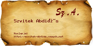 Szvitek Abdiás névjegykártya